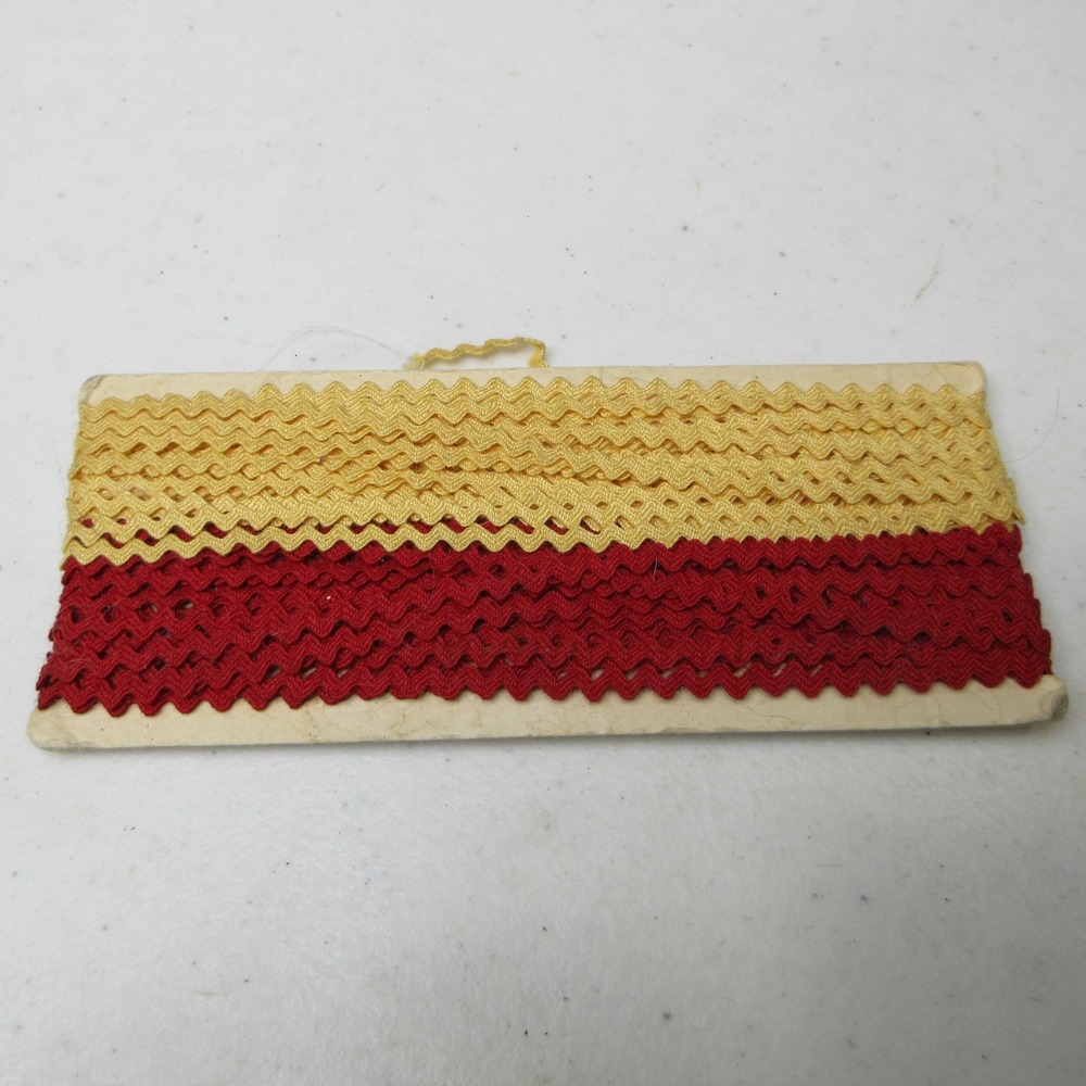 Vintage Red & Yellow Gold Rick Rack Trim Embellishment Sewing Craft 1/4" Wide